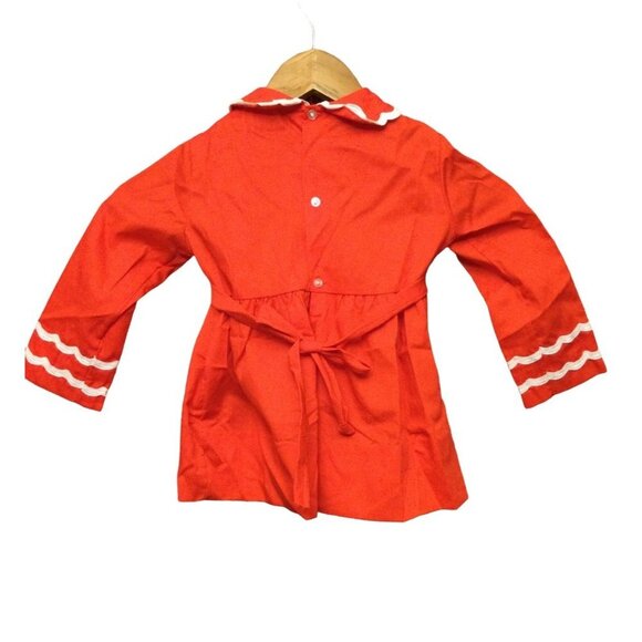 Vintage Polly Finders Kids Dress Hand Smocked Size 4T Peter Pan Collar - Picture 3 of 5